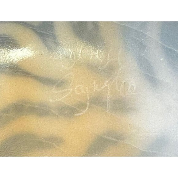 925 Italy Carved Coral Branch Cameo Pendant Artist Signed Mother of Pearl Dangle - Picture 5 of 7